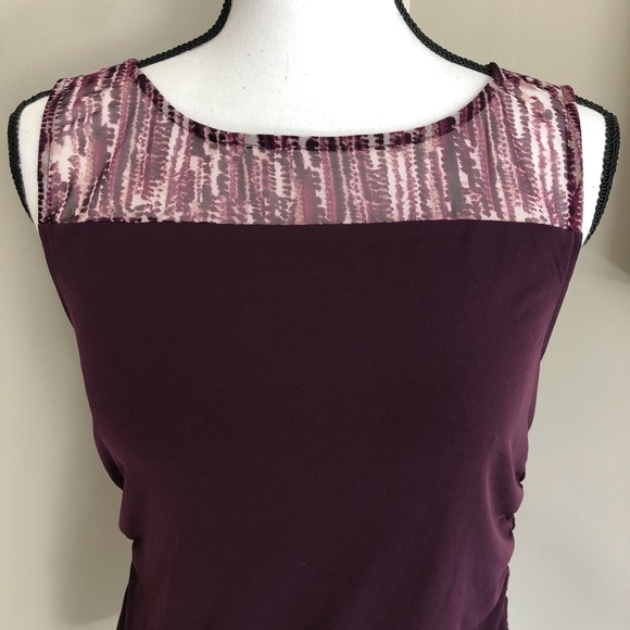 *CALVIN KLEIN* Purple Sheer Shoulder Top Size Small NWT - Picture 4 of 8
